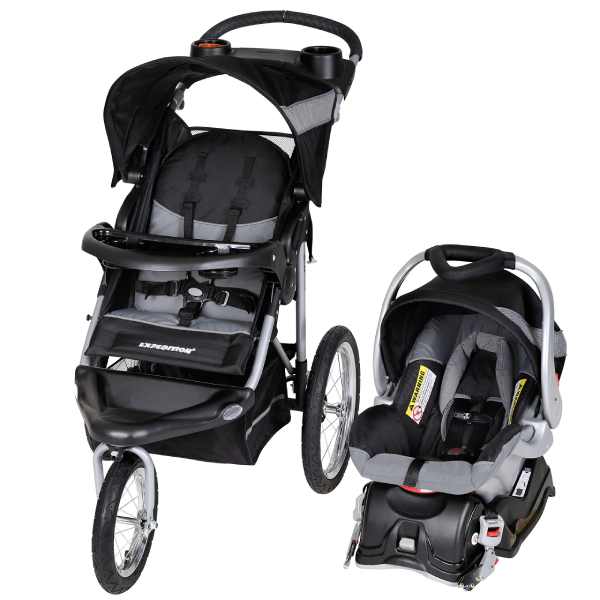 Adaptable stroller-car seat combo for on-the-go parents and babies.